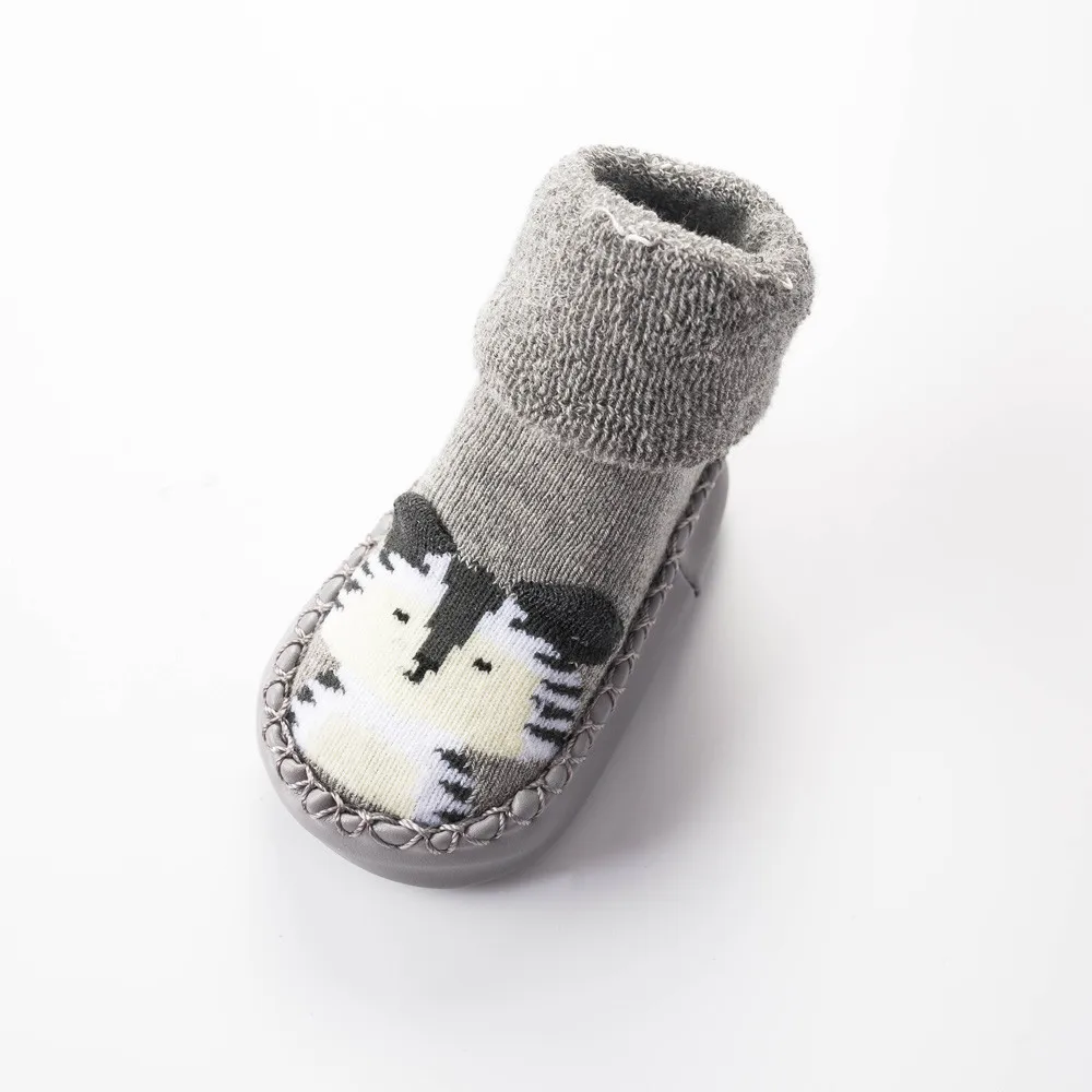 Осенне-зимние детские носки с резиновой обувкой Мультяшные для младенцев