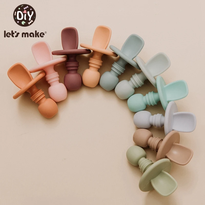 Детская посуда Let's Make Набор детских блюд силиконовый набор вилки ложки