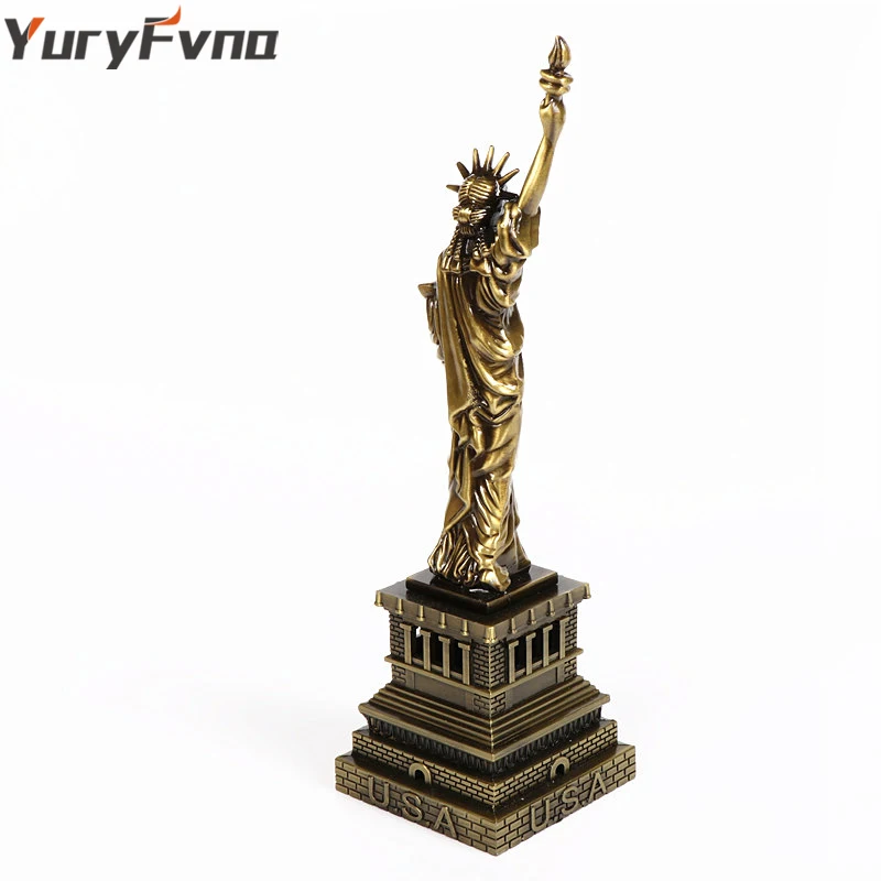 YuryFvna винтажная Металлическая Статуя Модель свободы, бронзовая статуэтка свободы, сувениры Нью-Йорк, домашний офис, декор для рабочего стола