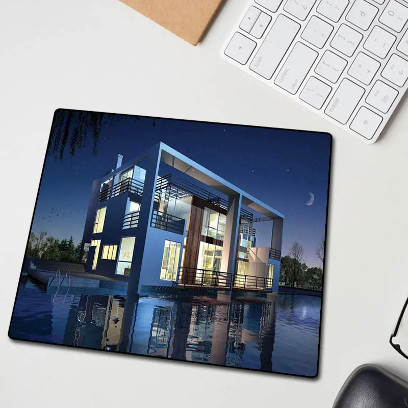 

XGZ Exquisite multi-size villa architectural pattern mouse pad home computer desk pad e-sports essential high-speed keyboard pad