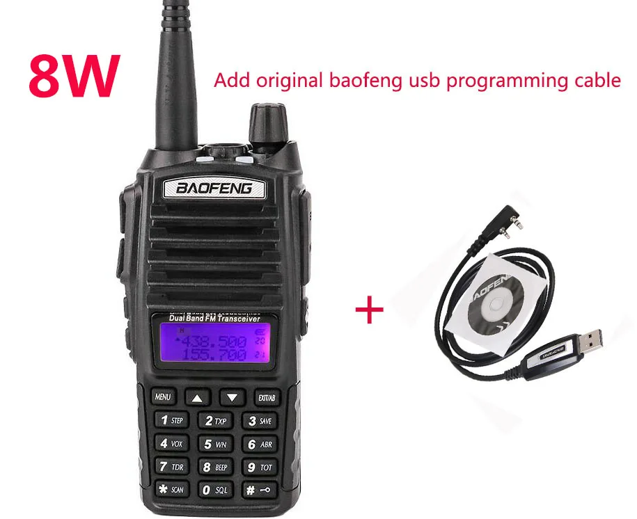 add program cable baofeng UV-82, профессиональная портативная рация на Дальний диапазон, автомобильная УВЧ-радиостанция, cb станция, ptt, гарнитура baofeng uv 82, 8 Вт, для портативного радиопередатчика, двухстороннее радио, Любительская Двухдиапазонная Мобильная радиостанция 10 км - Цвет: add program cable