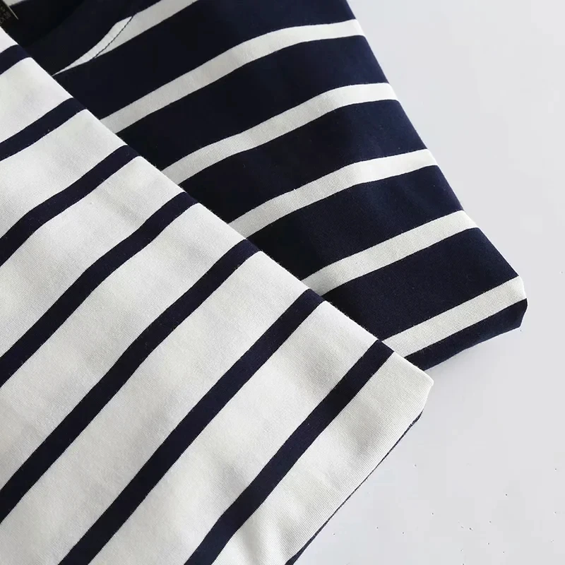 Женская Винтажная футболка в полоску с круглым вырезом | Футболки