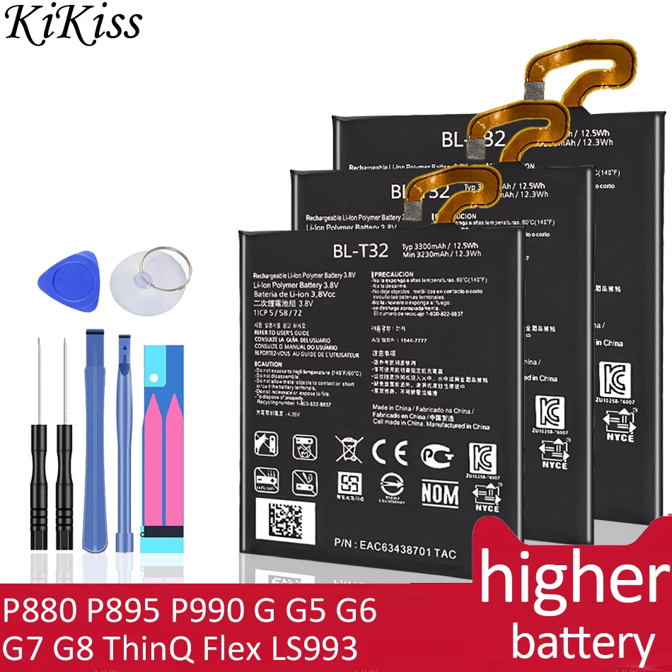 

Battery BL-42D1F BL-53QH BL-T3 BL-T32 BL-T39 BL-T41 BL-T8 FL-53HN LGIP-550N For LG P880 P895 P990 G G5 G6 G7 G8 ThinQ Flex LS993