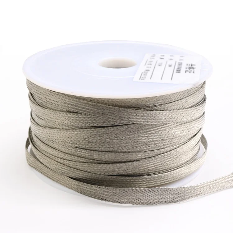 

Width 4mm Tinned Copper Braided Cable Sleeve Audio Line Signal Shield Anti Interference Wire Wrap Metal Sheath