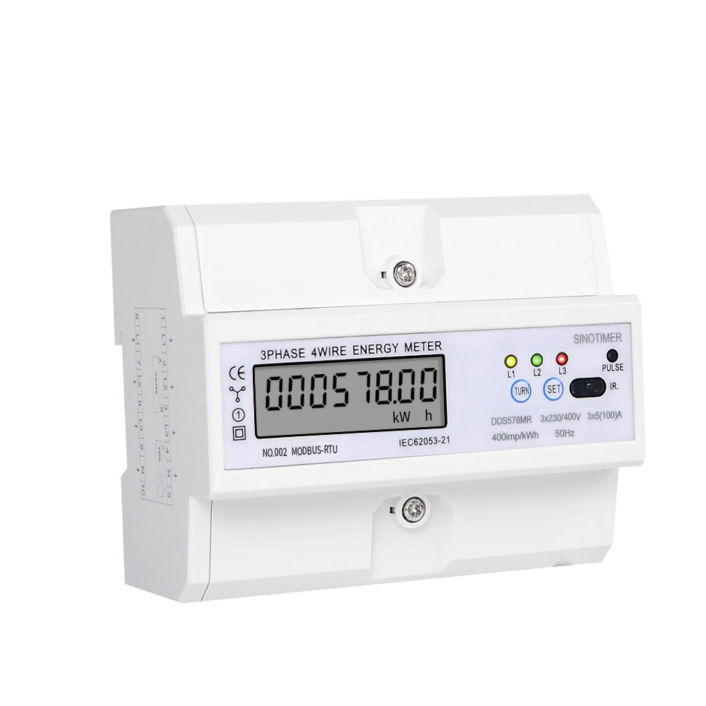 RS485 220/380 V 5-100A 3 фазы 4 провод din рельс энергии, цифровой прибор для измерения уровня Мощность факторный монитор с напряжение, Частота тока Дисплей