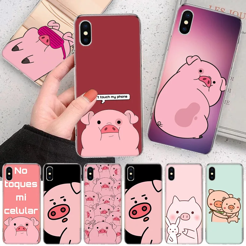 

Cute PINK Kawai Pig Soft Phone Case For IPhone 11 12 13 14 Pro MAX XR X XS Mini Apple 8 7 Plus 6 6S SE 5S Fundas Coque Shell