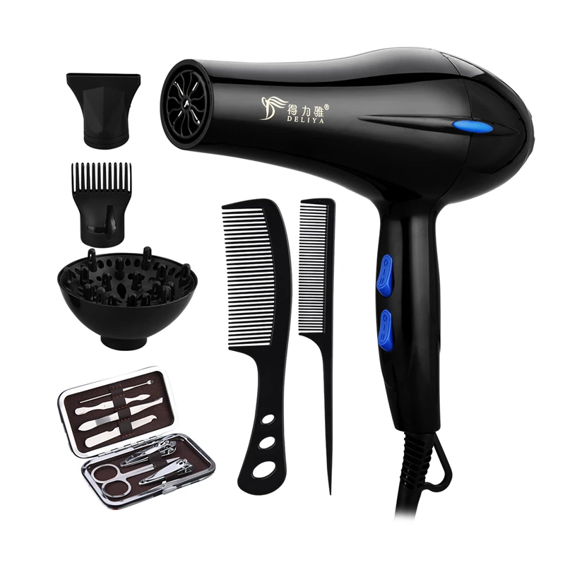 

850W Hair Dryer Hot Cold Wind Hair Dryer Household Air Blow Dryer Salon Styling Tools with 3 Temperatures and 3 Nozzles 220V