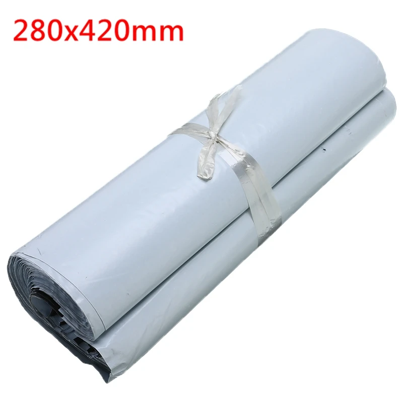 280x420mm white 100 шт./лот, пластиковый конверт, самоклеющиеся курьерские Сумки для хранения, белые, черные, серые пластиковые полиэтиленовые конверты, почтовые пакеты для доставки - Цвет: 280x420mm white