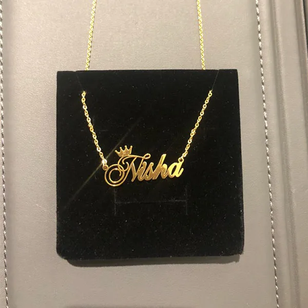 

1Pcs Custom Name Queen Necklace For Women Personalized Birthday Gifts Crown Name Pendant Jewelry Factory Support Dropshipping