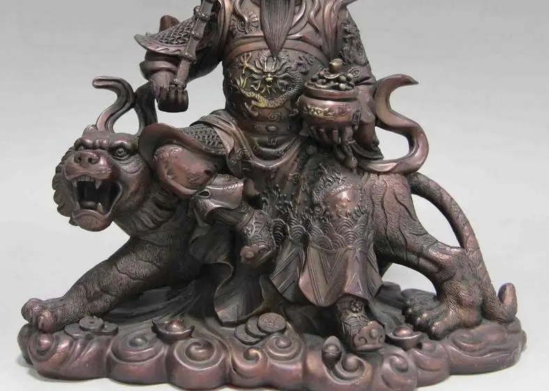 Китайская статуя Чжао Гун мин 11 дюймов Бог богатства тигра Будды | Дом и сад