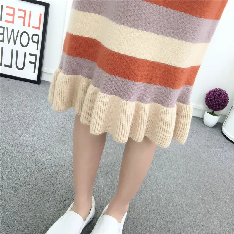 Женское вязаное платье-свитер Sanishroly осенне-зимнее платье-Русалка с длинным