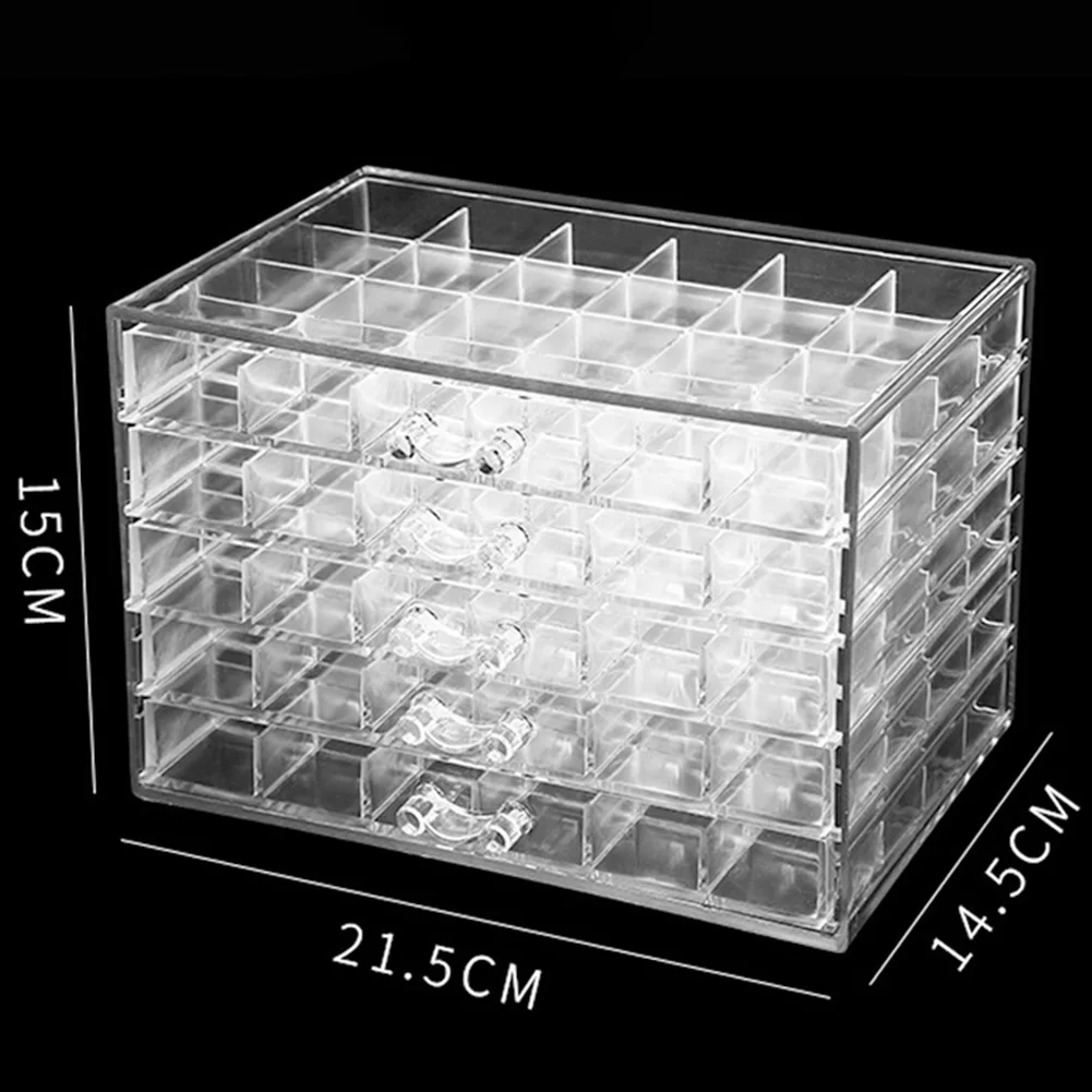 120 Grids Transparent Acrylic Nail Display Organizer Makeup Jewelry Art Cosmetic Rack Drawer Boxes Organizers |
