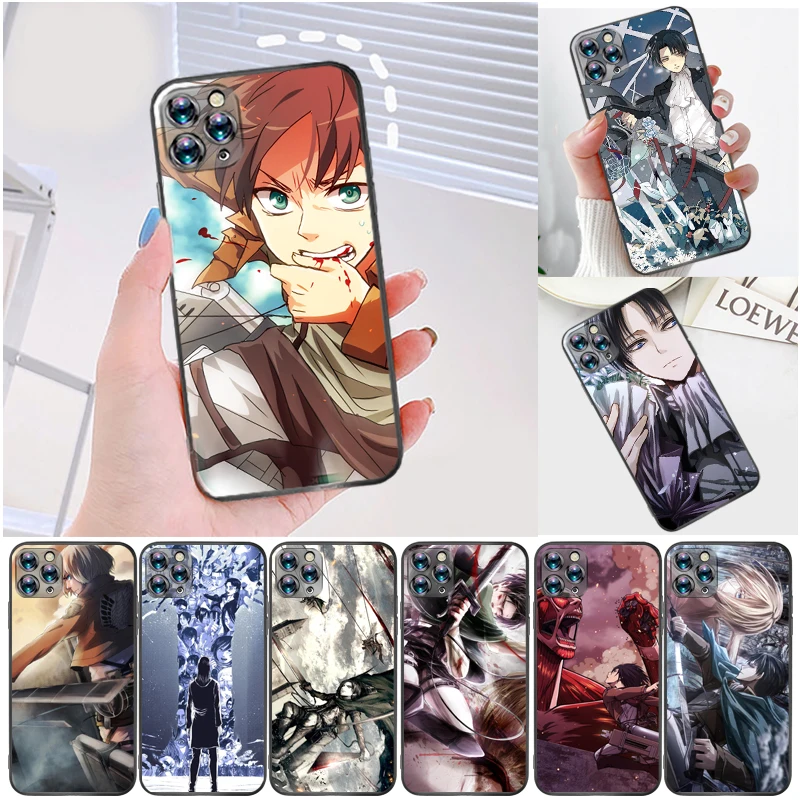 

Attack On Titan Mikasa Ackerman Armin Arlert Levi Eren Jager Phone Case For iPhone 6 6S 6Plus 7 8 Plus Cases Carcasa Funda