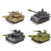 world war ii 2 military 99a tiger heavy tank m1a2 merkava arms chariot building blocks army classic accessories model kids toys