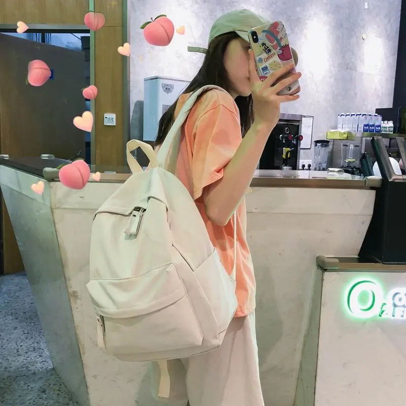 Однотонный холщовый рюкзак повседневная женская сумка школьные ранцы для