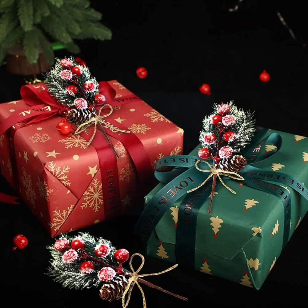 Рождественский букет ягод снежинка шпагат красный фруктовый новогодний шар 2022