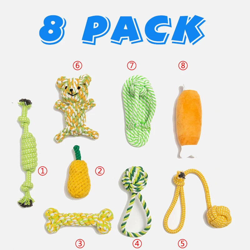 8 шт./упаковка веревка для чистки зубов|Игрушки собак| |