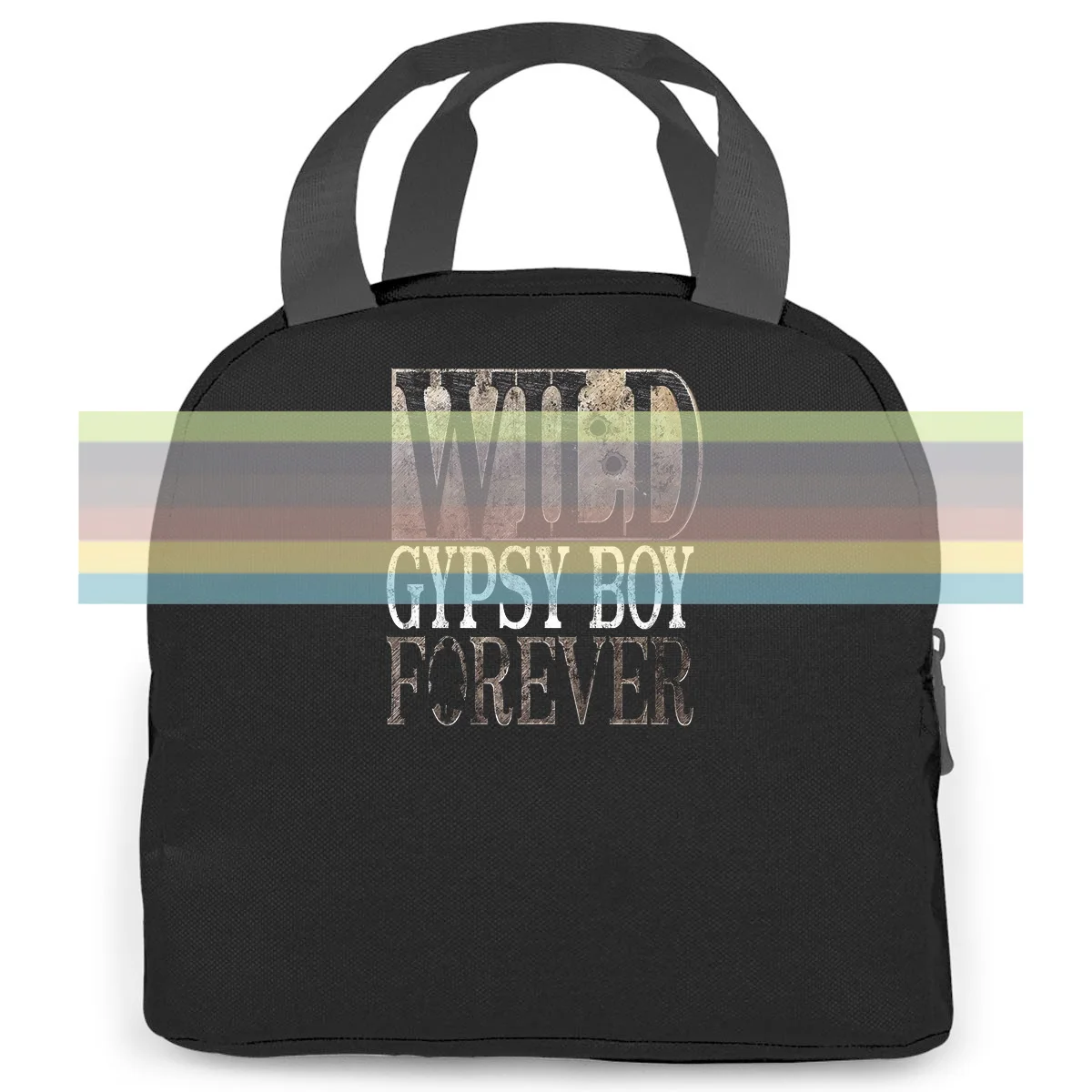 

Wild Gypsy Boy Forever Black Printed Hot Sell White Style women men Portable insulated lunch bag adult