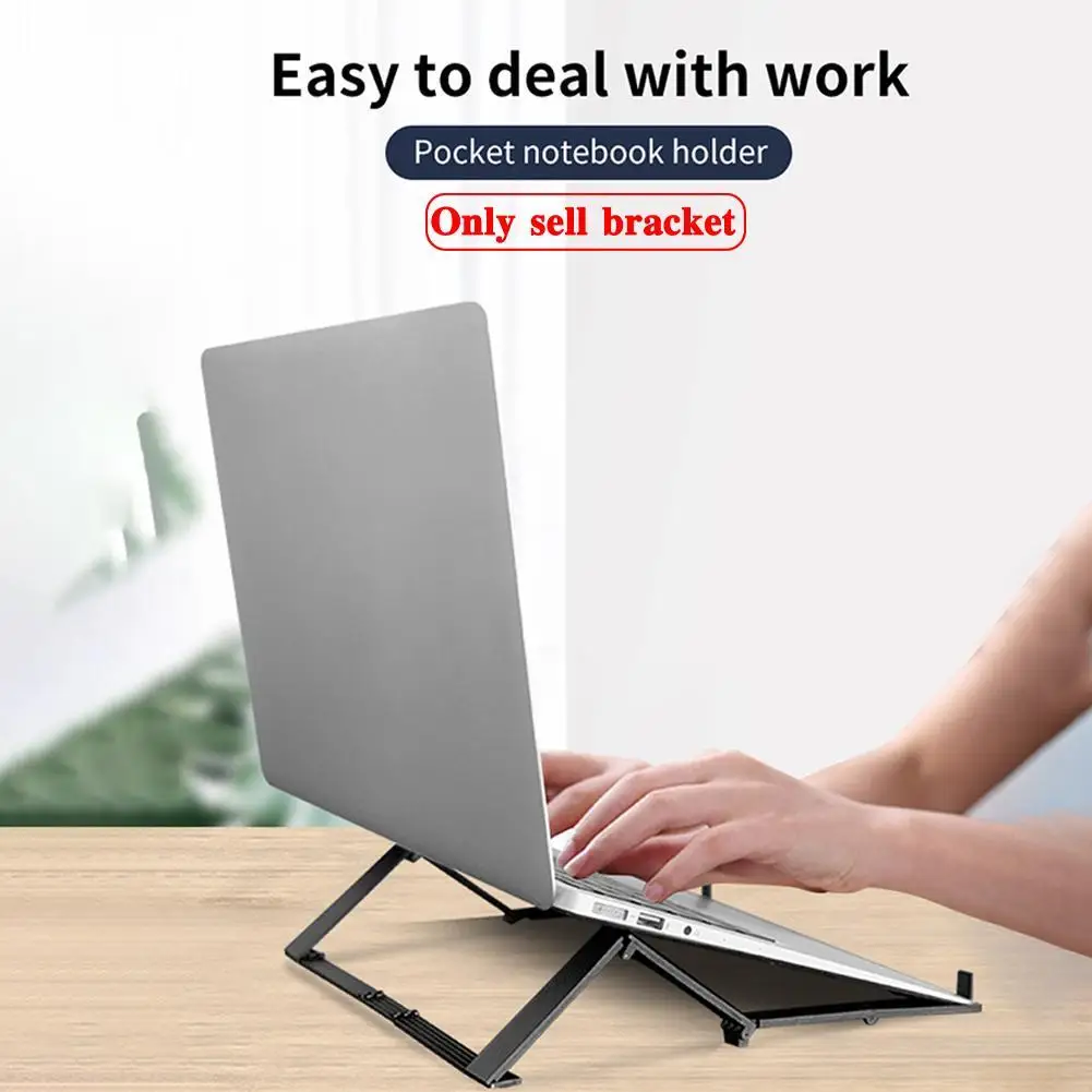 

Portable Folding Bracket Adjustable Phone Laptop Stand Stand Notebook Pad Holder Folderable Silver Variable Black N2D1