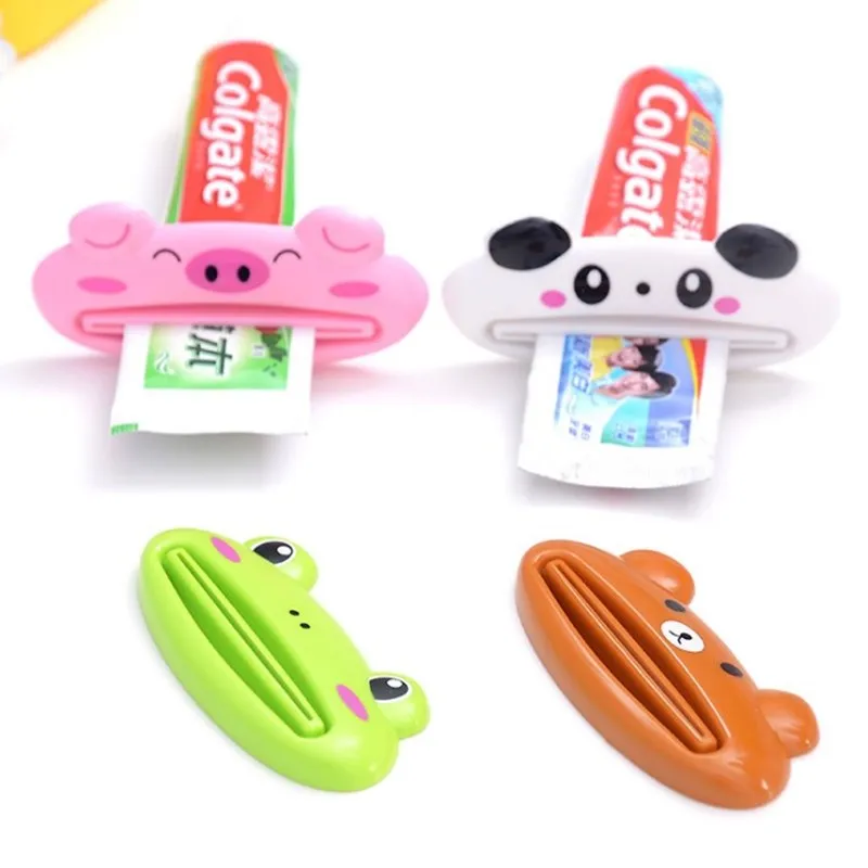 

4Pcs Cute Cartoon Plastic Easy Toothpaste Tube Dispenser Squeezer Rolling Holder Squeeze Paste Bathroom Toothpaste Dispenser