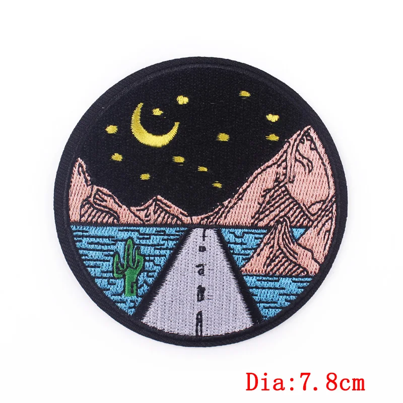 

10Pcs/Set Outdoor Travel Sun Moon Mountain Patch For Clothing Iron On Embroidered Patches For Clothes Appliques For DIY T-shirt