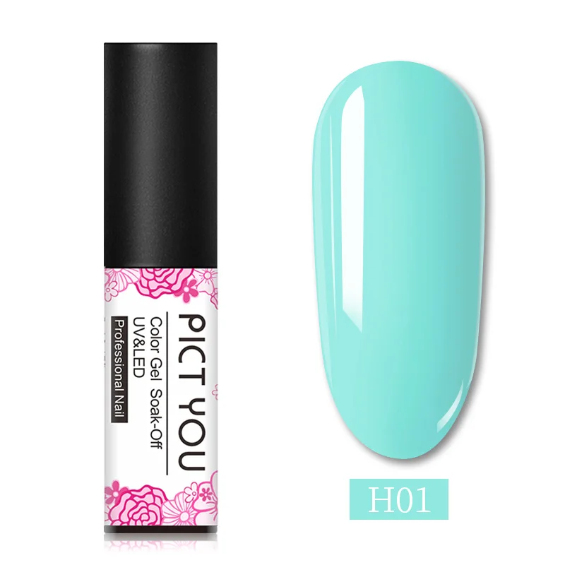 H01 PICT YOU 5 мл синяя серия УФ гель для ногтей гибридная краска Лаки es Vernis гель Гель-лак для полировки лак однократный цветной гель для ногтей - Цвет: H01