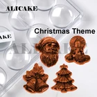 Рождественские поликарбонатные формы для шоколада Санта-Клаус формы для еды лоток для шоколада формы заливочная форма для кондитерских изделий инструменты для выпечки кондитерских изделий