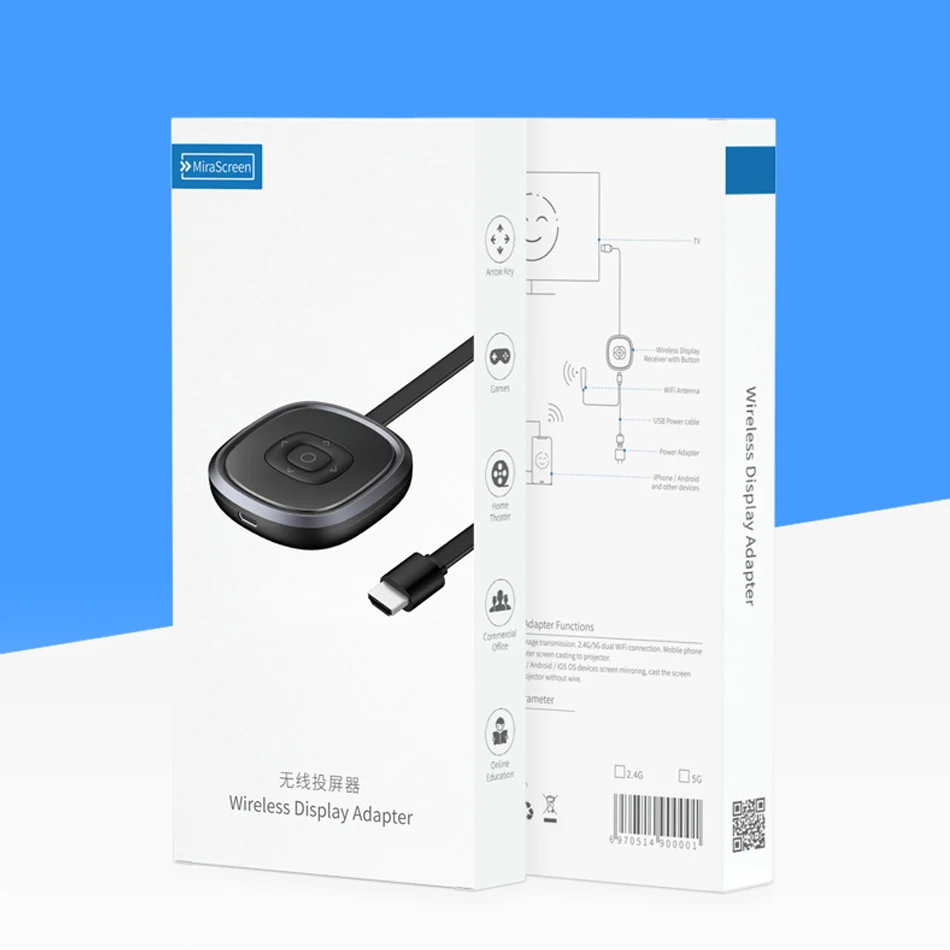 

Mirascreen G22 2,4G/5G 4K Miracast DLNA (AirPlay), HDMI Wi-Fi