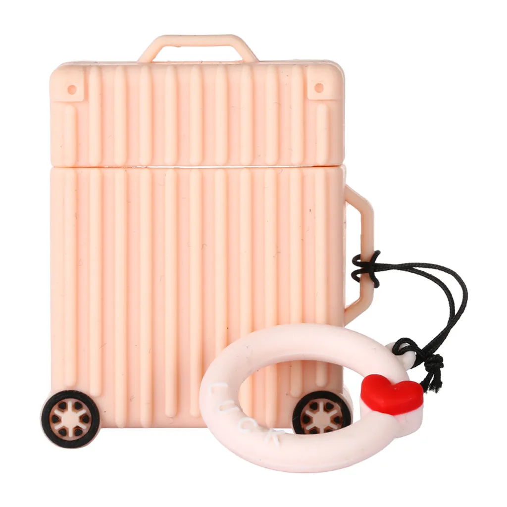 Милый силиконовый защитный чехол чемодан брелок для Apple наушники силикагель