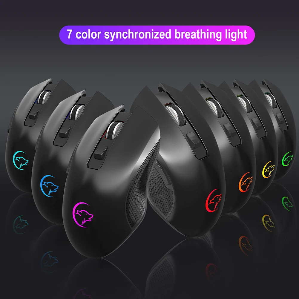 

G851 Wireless Mouse 2.4G Receiver 2400DPI Rechargeable Colorful Mute Mice For Laptop PC Sound Silent Mouse
