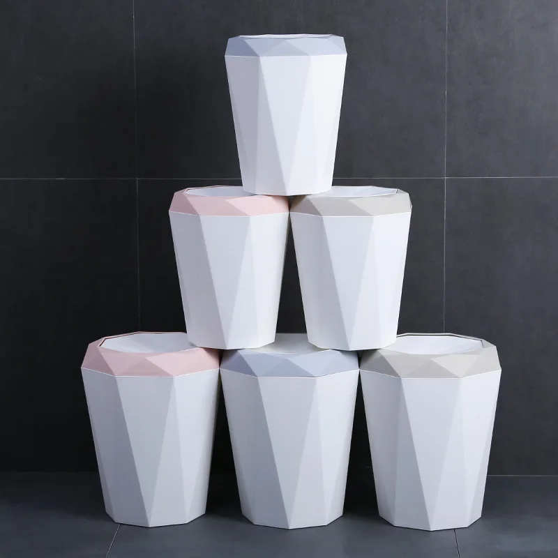 Пластиковая корзина для мусора в скандинавском стиле креативное вращающееся