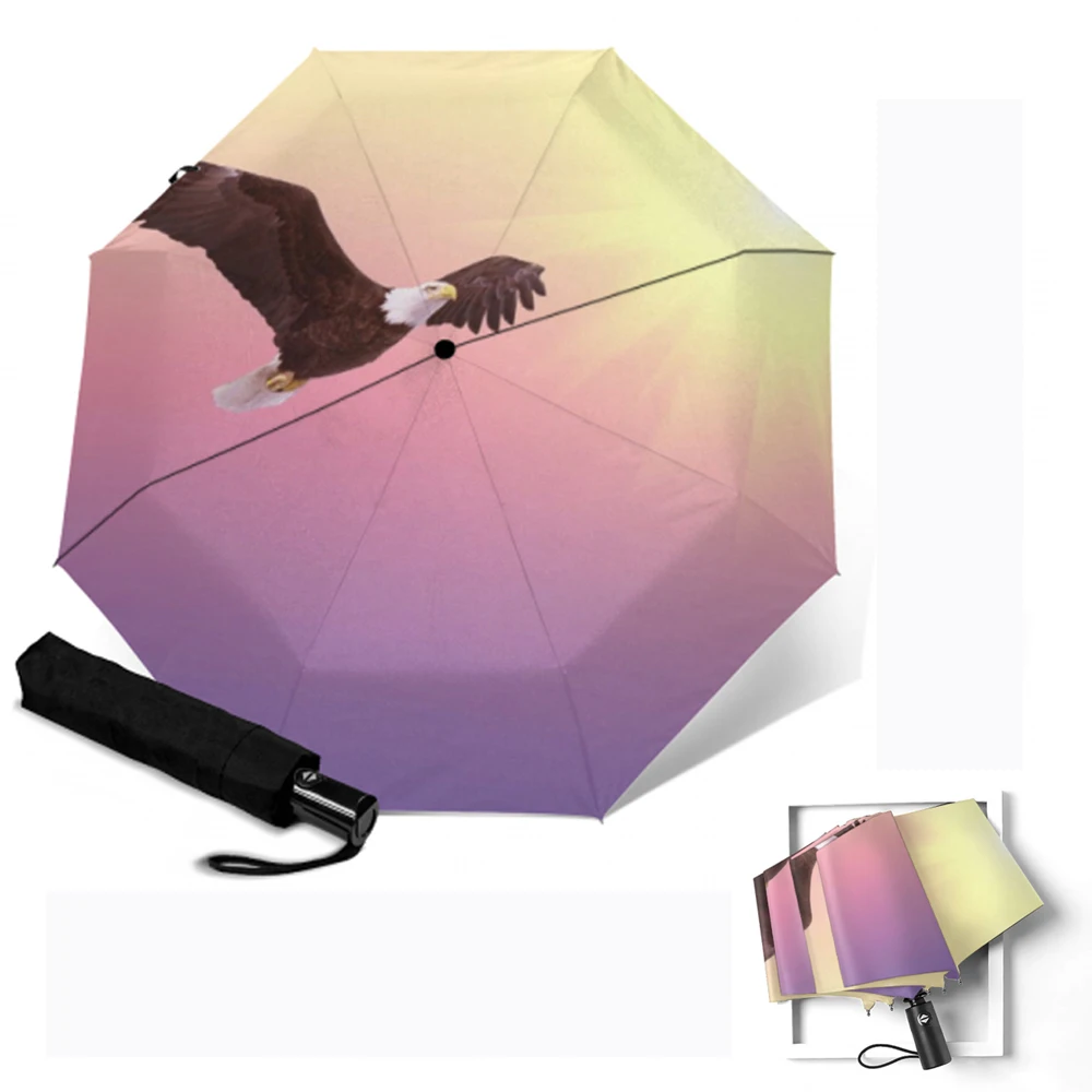 Креативная картина с орлом автоматический мини Зонт от дождя для женщин