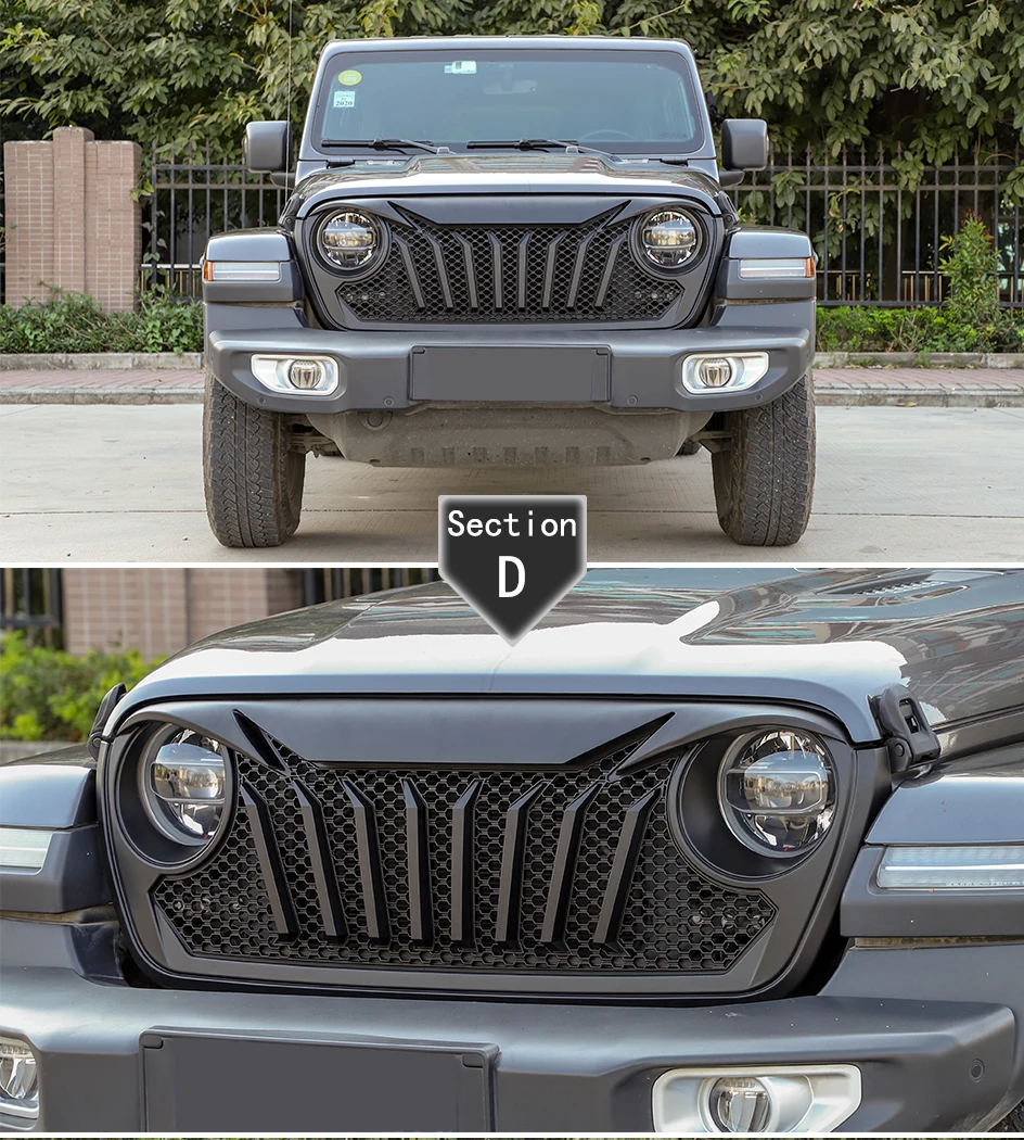 SHINEKA гоночная решетка для Jeep Wrangler JL+ Автомобильная Передняя гоночная решетка декоративная крышка для Jeep Wrangler JL модифицированные аксессуары