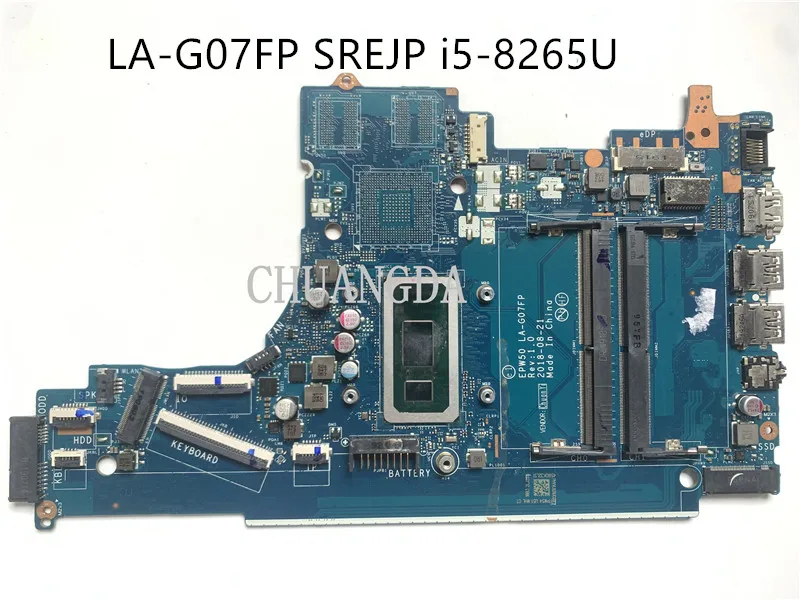 

I5-8265U CPU для HP 250 G7 256 G7 15-DA, материнская плата ноутбука, L49976-601 EPW50, L49976-001 SREJP i5-8265U CPU