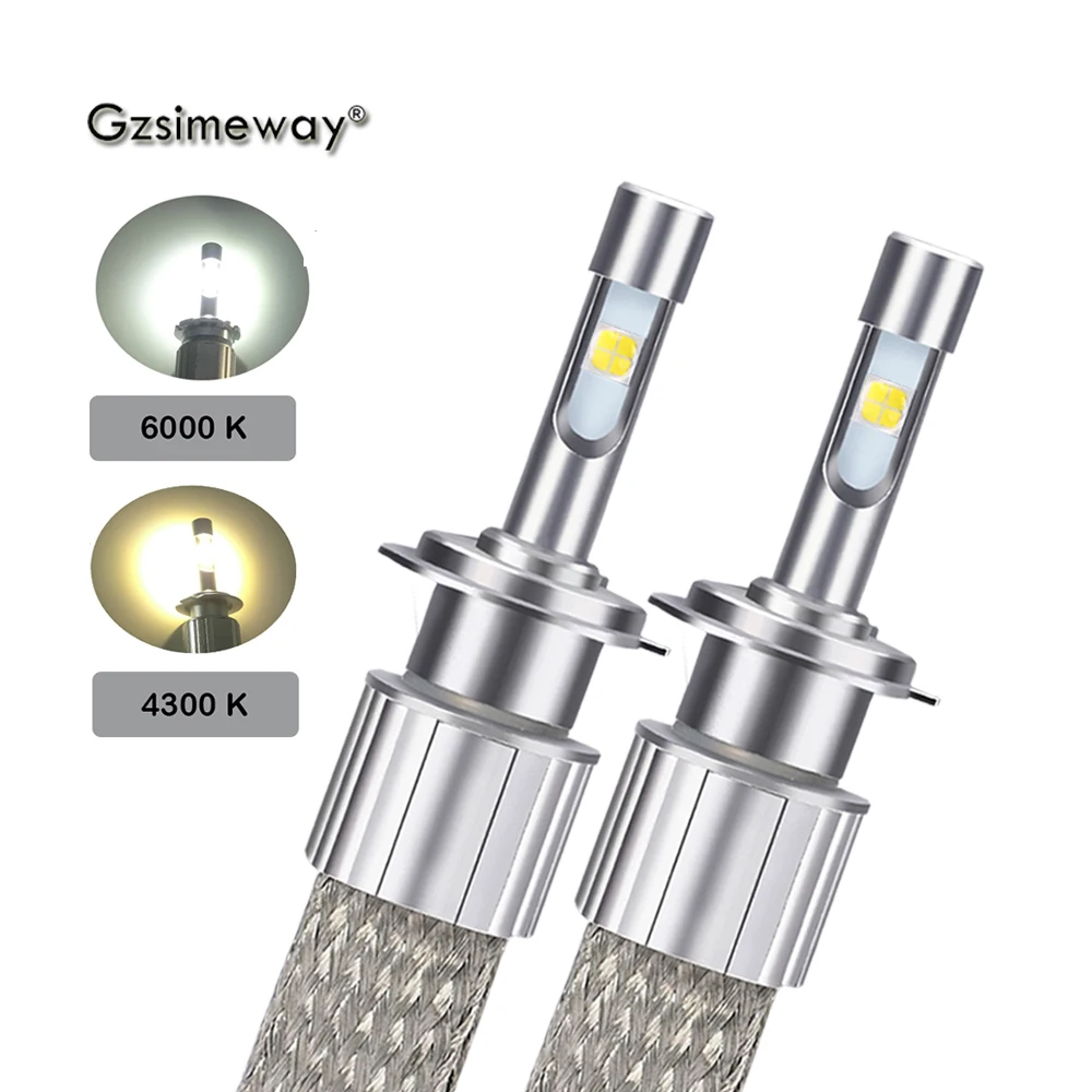 2 шт. H11 светодиодный H7 H8 H9 фар автомобиля 12V D2H H1 H4 HB4 9006 HB3 9005 H3 лампы 4300k 6000K белый XHP50