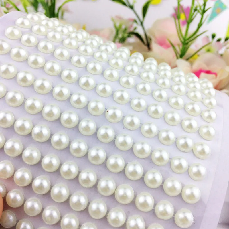 6 мм искусственный жемчуг самоклеящиеся Кристаллы Стразы с плоской задней