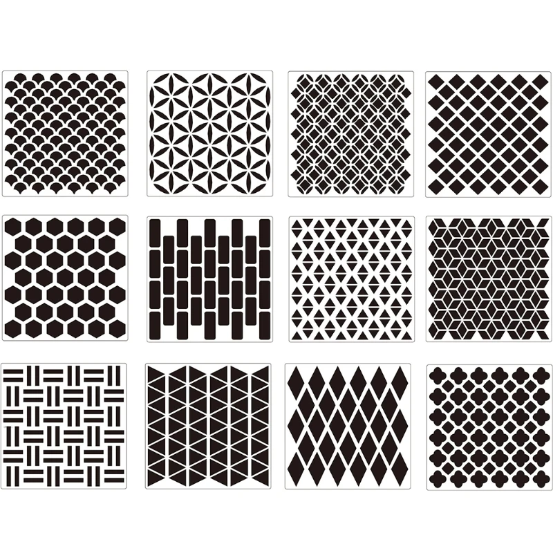 

12 pcs Mandala Dotting Tools Templates Stencil Set for DIY Painting Drawing Drafting Art Craft Projects 87HC
