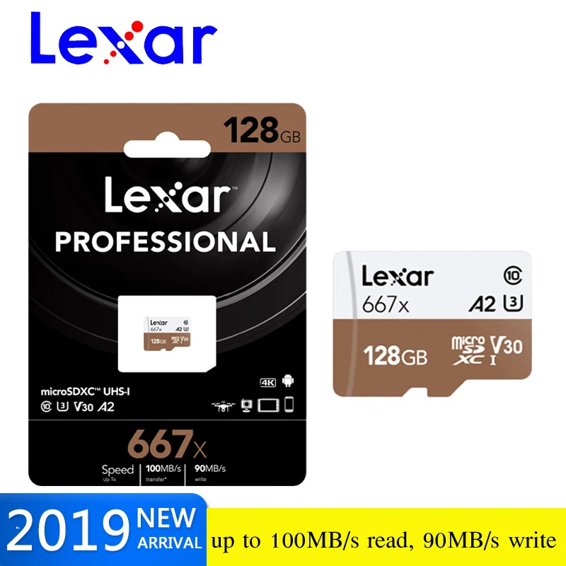 Оригинальная карта памяти Lexar Micro SD SDXC 128 ГБ высокая скорость до 100 м/с Class10 667x