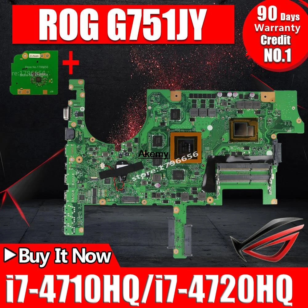 Отправка платы+ Материнская плата G751JY GTX980M/4 ГБ i7-4710HQ/i7-4720HQ для ASUS G751 G751J G751JY G751JL тест материнской платы ноутбука ОК