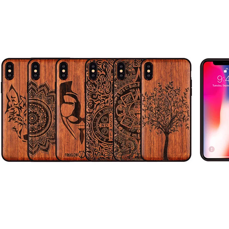 Деревянный чехол для iPhone 11 Pro Max X XR XS 100% натуральный деревянный ТПУ бампер