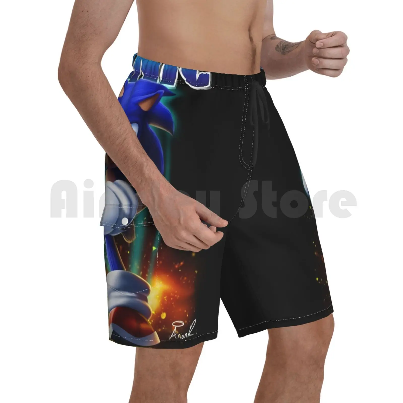 

Пляжные шорты, самая быстрая вещь! Видеоигры игры мультфильм аниме супергерой экшн