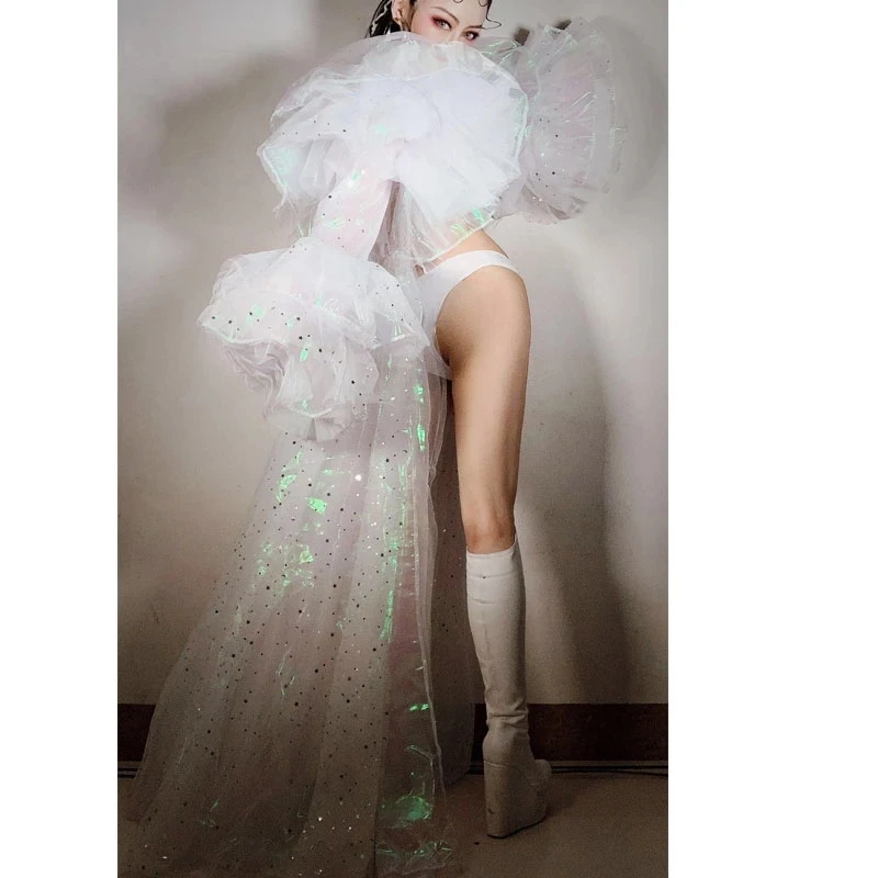 Голографическая звезда прозрачный плащ комплект бикини наряд для празднования