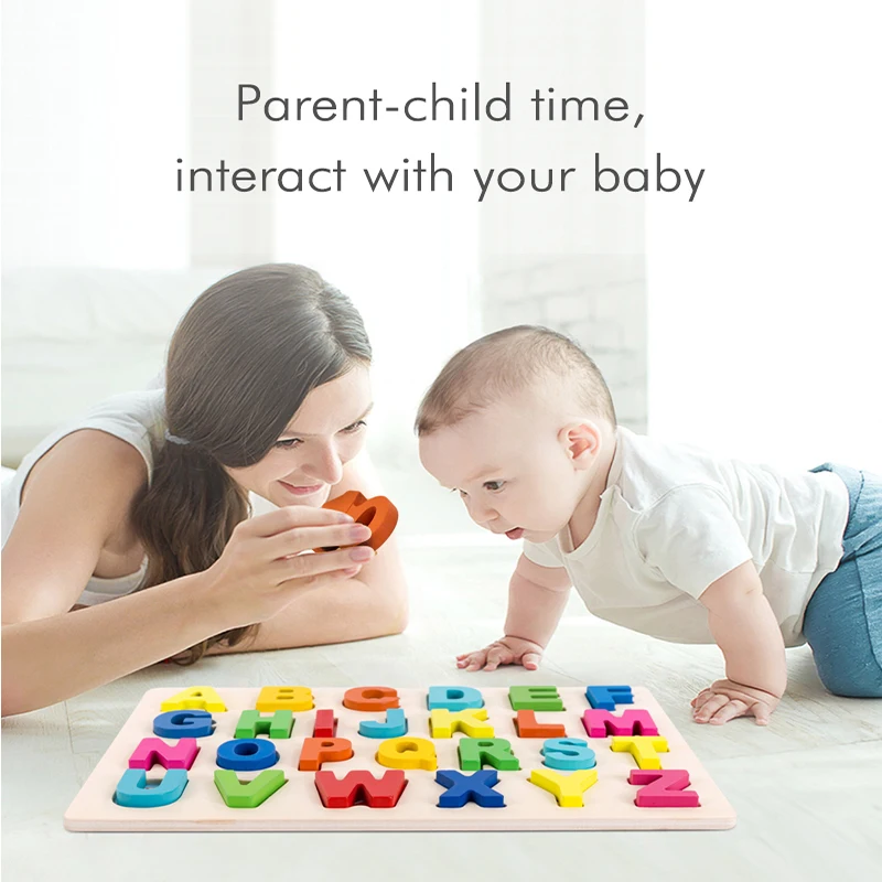 

Kids Wooden 3D Alphabet Puzzle Children Capital Letter Digital Geometric Educational Toy For Toddler Boy Girl Gift
