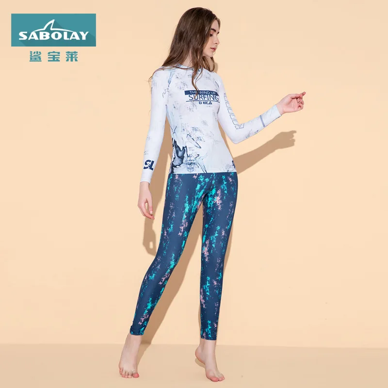 

2020 New Style Printed Tour Bathing Suit UPF50 + Sun-resistant WOMEN'S Swimsuit Bathing Suit Snorkeling Clothing Wetsuit Current