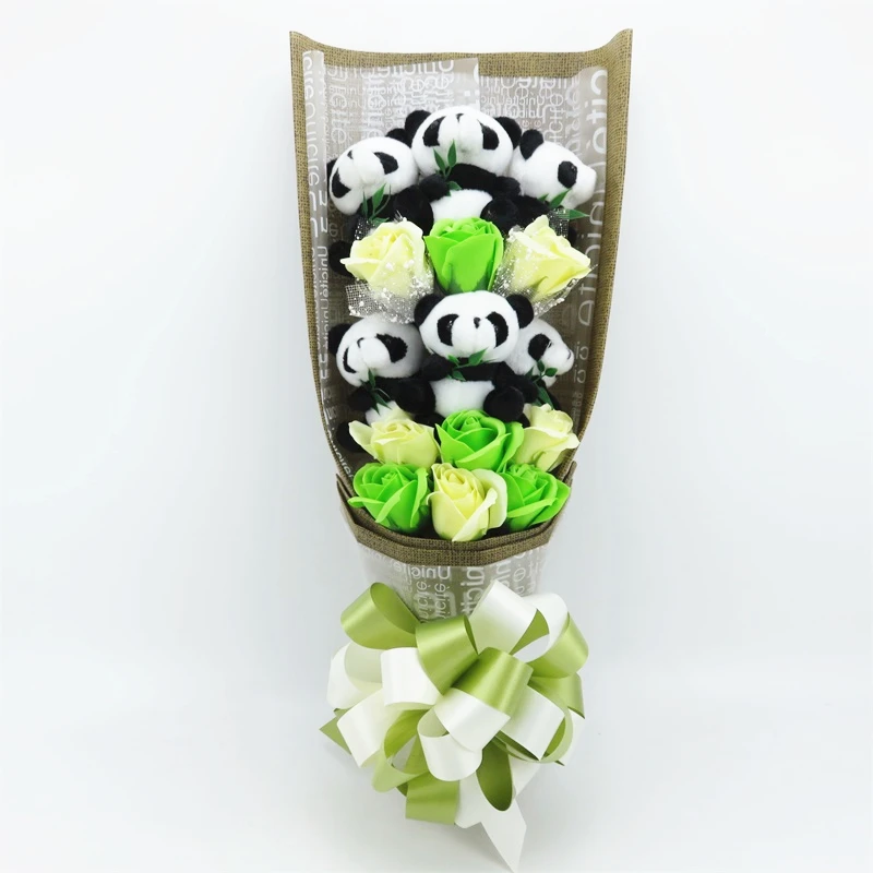 

Cartoon Panda Plush Bouquet Stuffed Animals Creative Bouquet Gift Box Valentine's Day Christmas Graduation Gifts