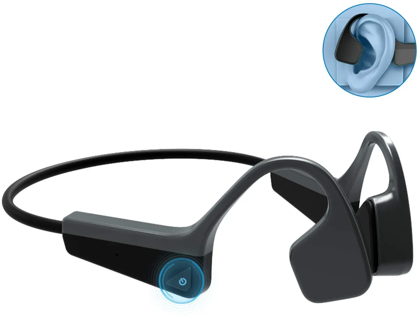 

Беспроводные наушники с костной проводимостью, Bluetooth 5,0, открытые наушники, водонепроницаемая Спортивная гарнитура с шумоподавлением для Android, IOS