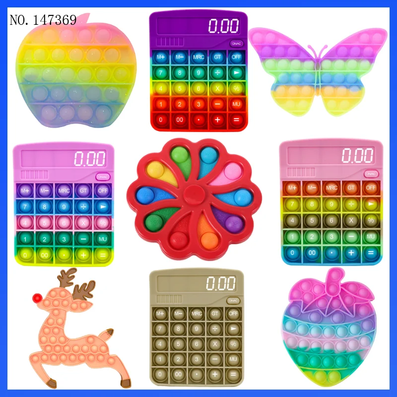 

Fidget Toys Pack Its Square Antistress Push Bubble Rainbow Calculator Pop For Hands Popins Squishy Pops Reliver Stress For Adult