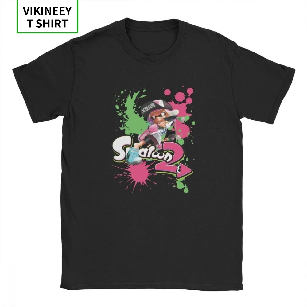 Crazy Splatoon футболки для мужчин круглый вырез горловины 100% хлопковая футболка
