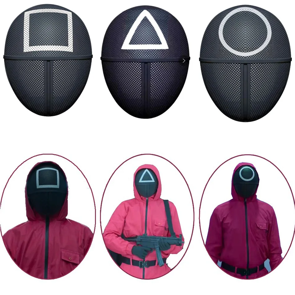 

Adult Squid Game Round Six Full Face Mask Cosplay Game Supervisor Masquerade Accessories Mask Christmas masque Fast Delievry