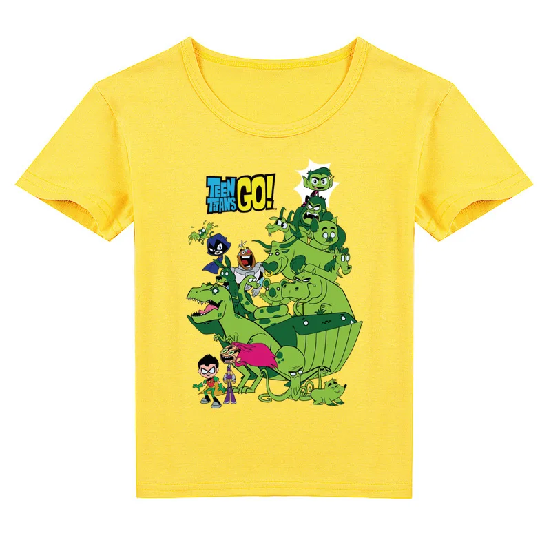

2-16 Years 2021 Summer Clothes Cartoon Teen Titans GO T Shirt Kids Causal Short Sleeves T-shirt Toddler Boys Tops Baby Girls Tee
